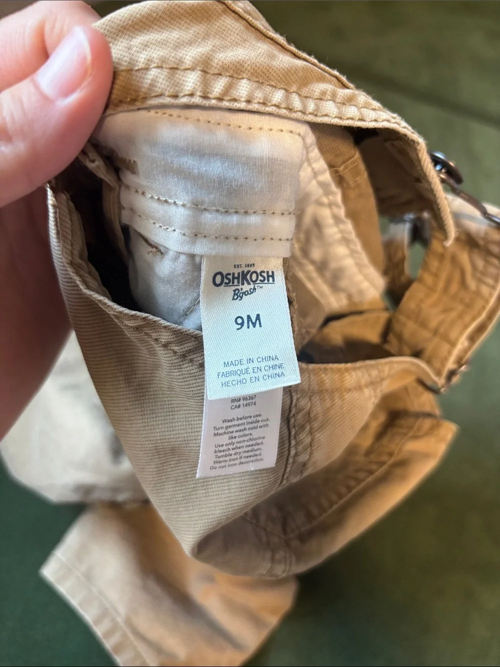 OshKosh B'gosh Tan Cargo Overalls with Pockets